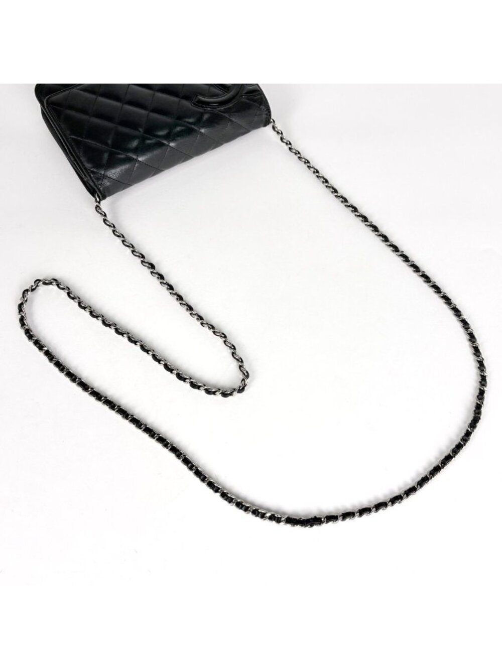 Chanel Shoulder Bag Cambon Line CC Logo Leather Black - Picture 9 of 13